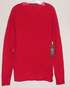NEW Vince Camuto Knit Top Red Boatneck Lightweight Cotton Sweater NWT $89 sz M - Picture 1 of 7