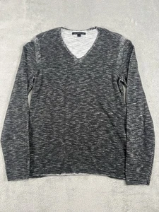 Pullover ligero John Varvatos para hombre S gris jaspeado manga larga cuello en V - Imagen 1 de 8