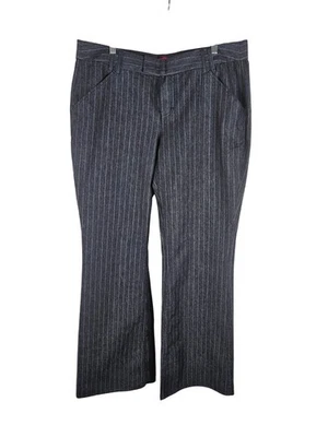 Vintage Y2K Esprit Wide Leg Jean Pants Size 14 Regular Fit Pinstripe Blue - Image 1 of 4