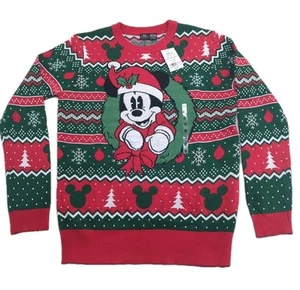 Men's Disney Mickey Mouse Men's Large Christmas Sweater Holiday 2024 Deadstock - Picture 1 of 7