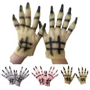 Par Unisex Halloween Diablo Garra de Bruja Guantes Gótico Horror Fantasma Malvado Juegos con disfraces - Imagen 1 de 9