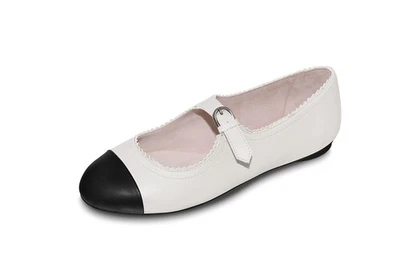 Zapato bailarina Bloch para mujer Casiopea de cuero de moda, blanco/negro, EU 39,5... Foto 1 de 4