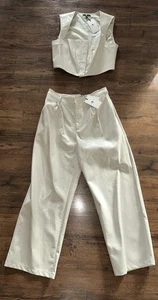 Conjunto de 2 pantalones cortos de pierna ancha grandes de hueso blanco 7 for All Mankind - Imagen 1 de 10