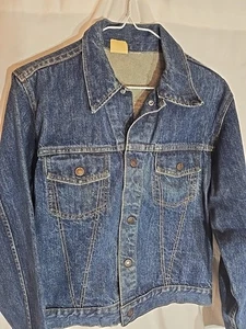 Giacca denim vintage anni 70 JC Penney Union Made 2 tasche tutto cotone USA taglia SMALL - Foto 1 di 6