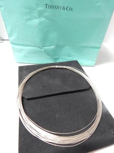 SELTEN TIFFANY STERLINGSILBER MULTI DRAHT COLLIER HALSBAND HALSKETTE SAMT ETUI + TASCHE - Bild 1 von 12
