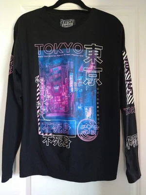 Camiseta Fresh Laundry Para Hombre Talla M Tokio Japón Manga Larga Negra Azul Rosa Foto 1 de 4