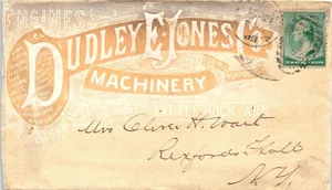Dudley E. Jones Machinery & Engines Advertising Cover c.1888 Rexford Flats, NY - Bild 1 von 2