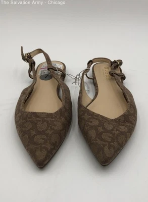 Guess Mujer Bronceado Monograma Punta Cómodo Cordones Planos Talla US 7M Foto 1 de 4