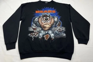 Vintage 90s Chicago Bears Taz Sweatshirt NFL Looney Tunes Adult Size Large 1997 - Picture 1 of 8