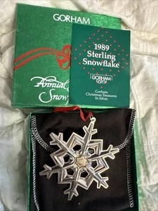 Gorham Sterlingsilber 1989 jährliches Schneeflocken-Ornament - Bild 1 von 8