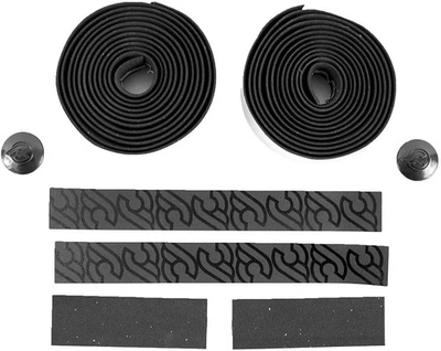 Cinta de corcho Cinelli cinta de manillar negra agarre de manillar de bicicleta con tapones Foto 1 de 4