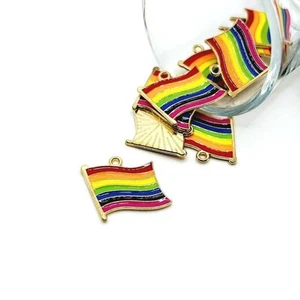 Rainbow Pride Flag Charms, 20.2x19.5mm - US Seller - Picture 1 of 4
