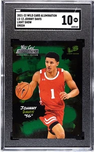 2021-22 Wild Card Alumination #LS-13 Johnny Davis Lights Show SGC 9 Mint Green - Bild 1 von 2