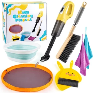 Set di Giocattoli per Pulizia per Bambini con Vero Aspirapolvere, Set di Pulizia per Bambini, Aspirapolvere per Bambini Th... - Foto 1 di 7