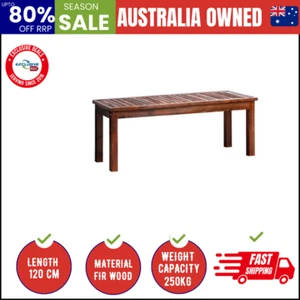Wood Patio Dining Chair 120cm Garden Bench Outdoor Slatted Seat - Picture 1 of 8