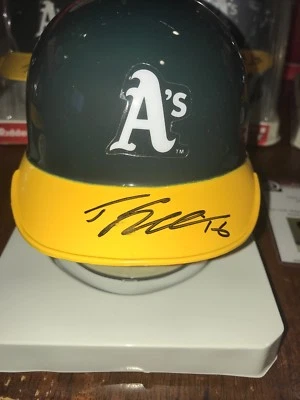 Minicasco firmado por Josh Reddick Oakland Athletics AMSM Foto 1 de 4
