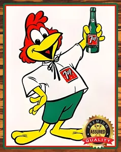 7-Up - Fresh-Up Freddie - 1957 - Rare - Metal Sign 11 x 14 - Picture 1 of 7