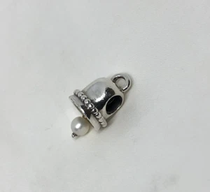 Authentic PANDORA SS Pearl Charm WEDDING BELL #790517P - Picture 1 of 4