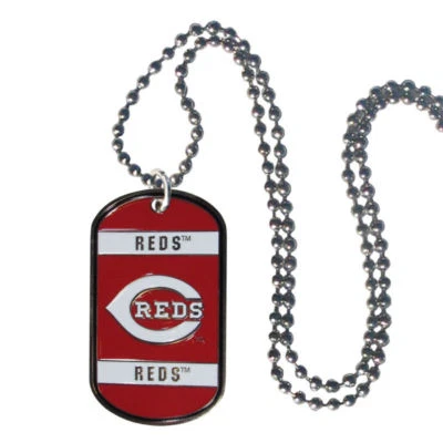 Cincinnati Reds Metal Dog Tag Necklace MLB Licensed Baseball Jewelry - Image 1 of 3