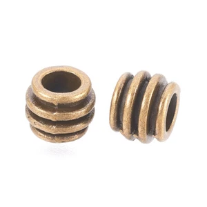 50pcs Antique Bronze Tibetan Alloy Barrel European Large Hole Beads Spacer 6x8mm - Picture 1 of 2