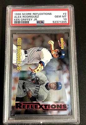 A Rodriguez / Ken Griffey JR 1996 Score Reflections #2 PSA 10 GEM MT Low POP 5 - Image 1 of 2