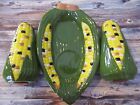 Vintage Ceramic Corn Salt & Pepper Shakers With Serving Tray