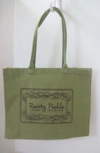 RUSTY PICKLE Vintage Scrapbooks Tote Purse Burlap Bag 16x13 - Picture 1 of 12