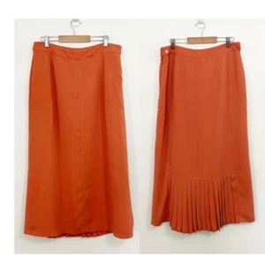 Metrostyle Pleated Midi Skirt Women 12| L Coral Zip Up Business Coquette Y2K - Picture 1 of 7