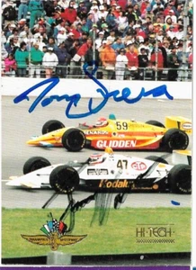 TOM SNEVA JIMMY VASSER dual-signed 1993 HI-TECH INDY #75 card INDY LEGENDS - Picture 1 of 1