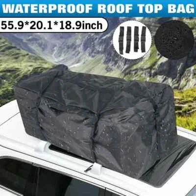 142x48x51cm Waterproof Roof Cargo Top Box Camper Van Roof Rack Luggage Carrier - Image 1 of 4