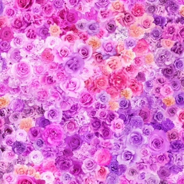 Moda Gradients Parfait 33641 17 Purple Passion Packed Roses Cotton - Image 1 of 1