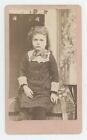 Antique Cdv Circa 1870S Adorable Young Girl In Black Victorian Era Outfit