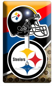 PITTSBURGH STEELERS FOOTBALL TEAM 1GN LIGHT SWITCH WALL PLATES ROOM MAN CAVE ART - Picture 1 of 1