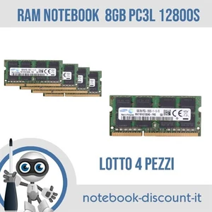 LOTTO 4 PEZZI di RAM per Notebook 8GB PC3L 12800s MEMORIA RAM SODIMM DDR3 1600 - Imagen 1 de 2