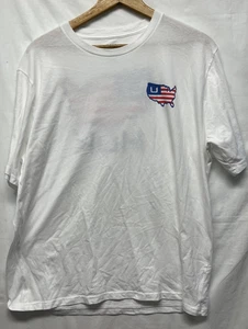 Huk Men’s XL Short Sleeve Crew Neck Tee Shirt White Flag - Picture 1 of 4