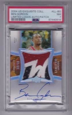 2004-05 UD Exquisite Collection Ben Gordon Limited Logos Patch Auto RC /50 PSA 7 - Image 1 of 2