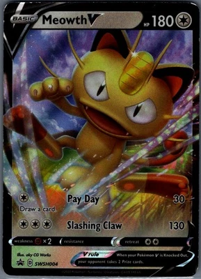 Meowth V Promo SWSH: Sword & Shield Promo Cards SWSH004 NM - Image 1 of 2