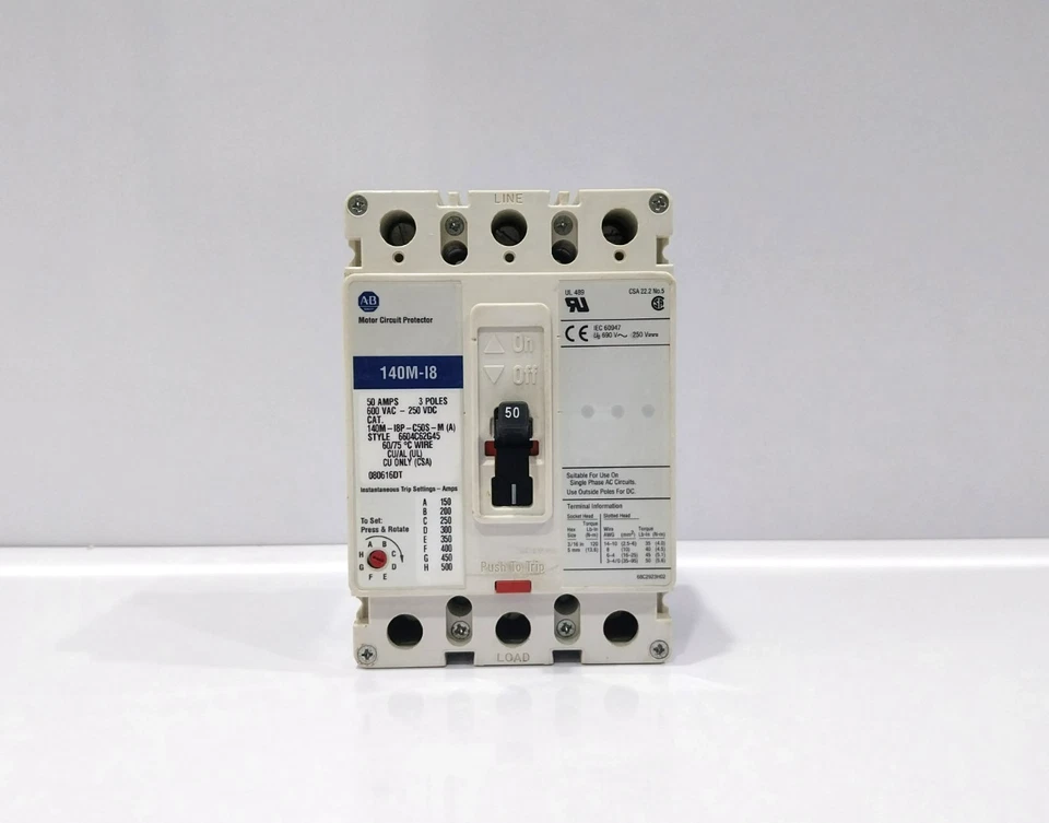 ALLEN-BRADLEY  140M-I8P-B30S-M  3 AMP MOTOR CIRCUIT PROTECTOR  BREAKER - image 1 of 4