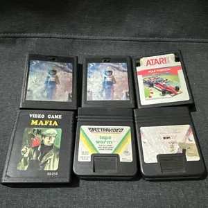 6X Atari 2600 Games, MAFIA, Tape Worm, Pole Position, Planet Patrol &more Used - Picture 1 of 5