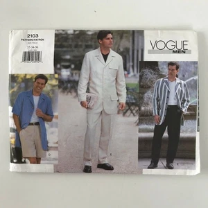 Mens Jacket Shorts & Pants Vogue Sewing Pattern 2103 Uncut Size 32-36 - Picture 1 of 8