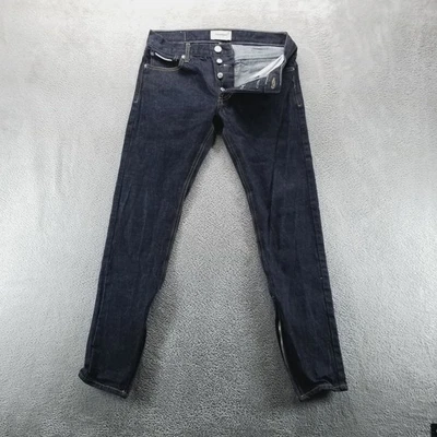 Pantalones de mezclilla Fear Of God para hombre 30x30 azul ajustados cremallera al tobillo Kurabo botón japonés mosca Foto 1 de 4