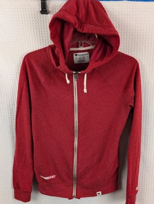 Sudadera con capucha Champion roja oxidada con cremallera para mujer talla pequeña The Mars Agency ligera Foto 1 de 4
