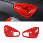 For Benz Smart Fortwo 2009-2015 Bright Red Inner Door Handle Bowl Frame Trim 2*
