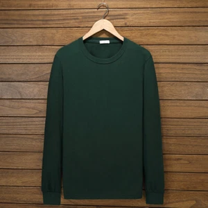 Herren Rundhals Freizeitpullover einfarbig Pullover Langarm Unterteil Shirt - Bild 1 von 11