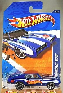 2011 Hot Wheels #84 HW Racing 3/10 '69 PONTIAC GTO Blue Variant w/Chrome MC5 Sp - Picture 1 of 5