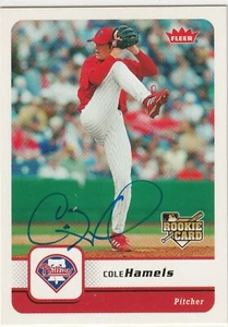 Cole Hamels signed 2006 Fleer rookie rc Philadelphia Phillies Rangers - Picture 1 of 1