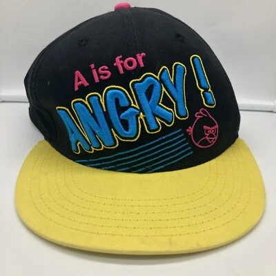 Angry Bird Hat Cap Authentic Black Yellow Snapback Adjustable A Is For Angry! - Image 1 of 4