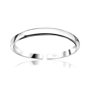 925 Sterling Silver Minimal Narrow Band Toe Ring Adjustable Women Girls Cute