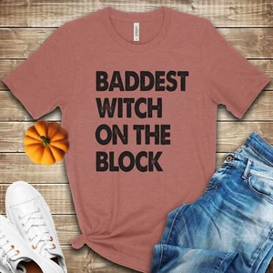 Baddest Witch on the Block Halloween T-Shirt 02878 - Bild 1 von 3