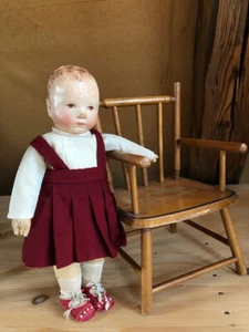 Seltene alte kleine Käthe Kruse Puppe VII mit breiter Hüfte, 3 Hinterkopfnähten - Bild 1 von 13